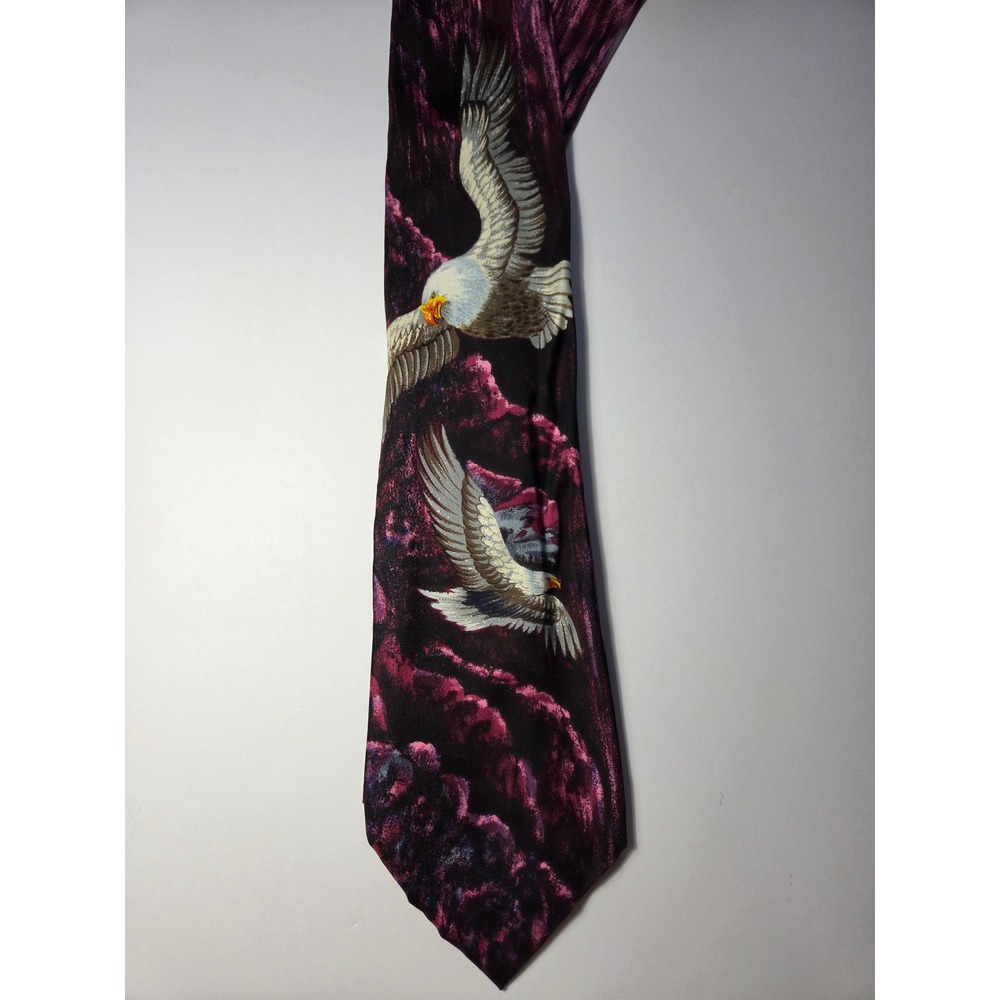 Eagles Wings Men Purple Silk Eagle Religious Tie Isaiah 40:31 NWT